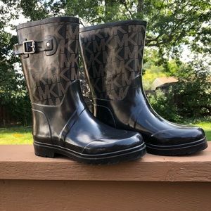 Michael Kors Black Rubber Rainboots